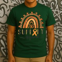Support Squad Multiple Sclerosis Awareness Leopard Orange T-Shirt