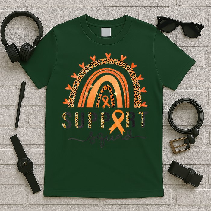 Support Squad Multiple Sclerosis Awareness Leopard Orange T-Shirt