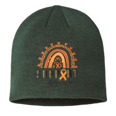 Support Squad Multiple Sclerosis Awareness Leopard Orange Sustainable Beanie