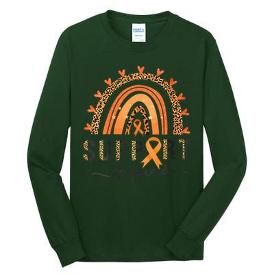 Support Squad Multiple Sclerosis Awareness Leopard Orange Tall Long Sleeve T-Shirt