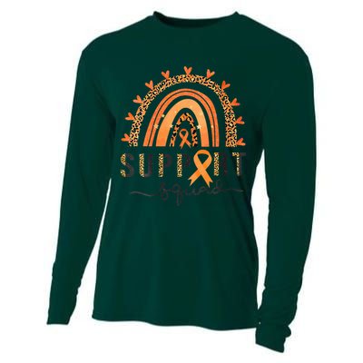 Support Squad Multiple Sclerosis Awareness Leopard Orange Cooling Performance Long Sleeve Crew