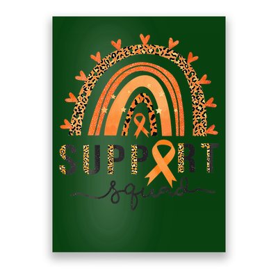 Support Squad Multiple Sclerosis Awareness Leopard Orange Poster