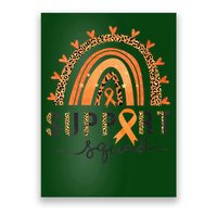 Support Squad Multiple Sclerosis Awareness Leopard Orange Poster
