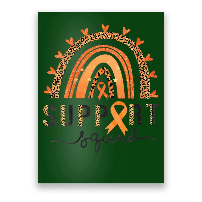 Support Squad Multiple Sclerosis Awareness Leopard Orange Poster
