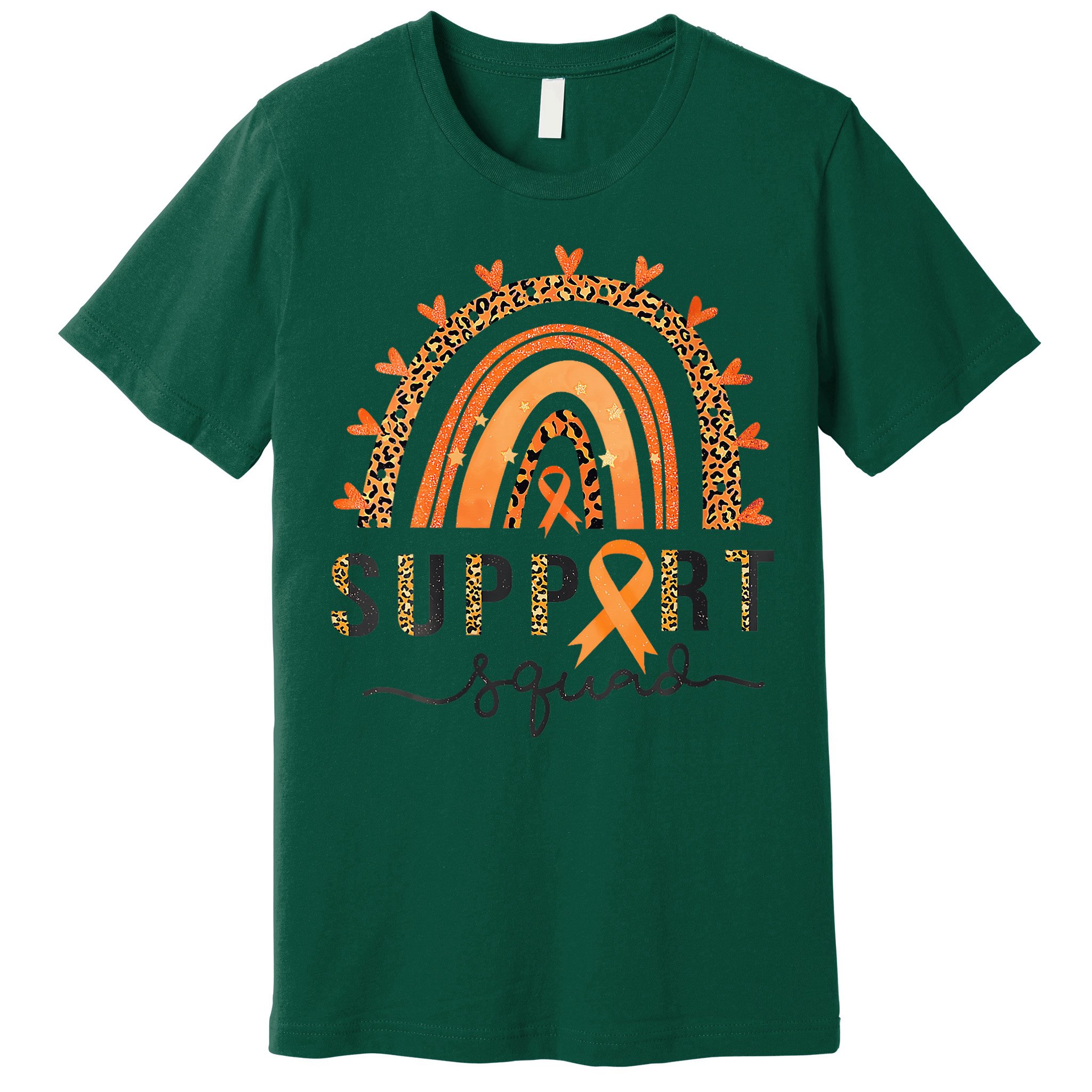 Support Squad Multiple Sclerosis Awareness Leopard Orange Premium T-Shirt