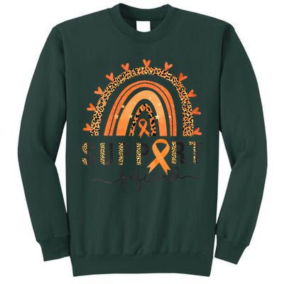 Support Squad Multiple Sclerosis Awareness Leopard Orange Tall Sweatshirt