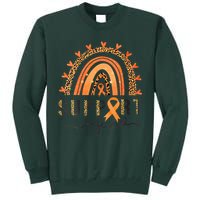 Support Squad Multiple Sclerosis Awareness Leopard Orange Tall Sweatshirt