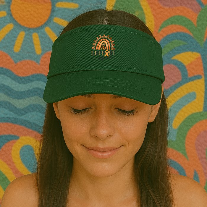 Support Squad Multiple Sclerosis Awareness Leopard Orange Visor