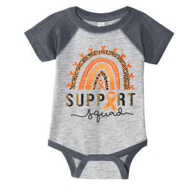 Support Squad Multiple Sclerosis Awareness Leopard Orange Infant Baby Jersey Bodysuit