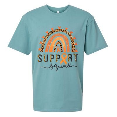 Support Squad Multiple Sclerosis Awareness Leopard Orange Sueded Cloud Jersey T-Shirt