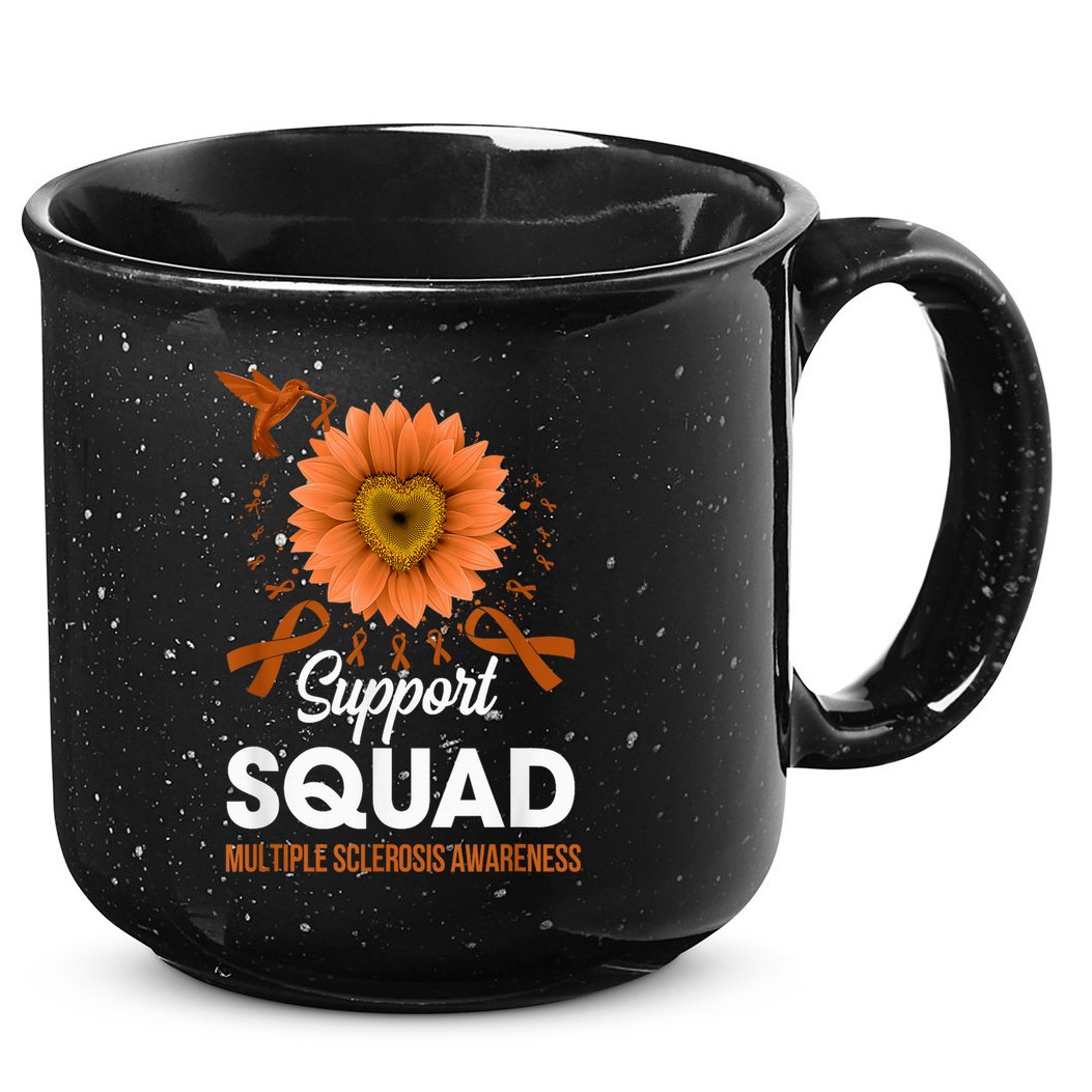 Support Squad Multiple Sclerosis Awareness Sunflower 15oz Campfire Ceramic Mug
