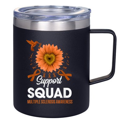 Support Squad Multiple Sclerosis Awareness Sunflower 12oz Stainless Steel Coffee Mug