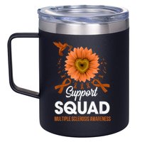 Support Squad Multiple Sclerosis Awareness Sunflower 12oz Stainless Steel Coffee Mug