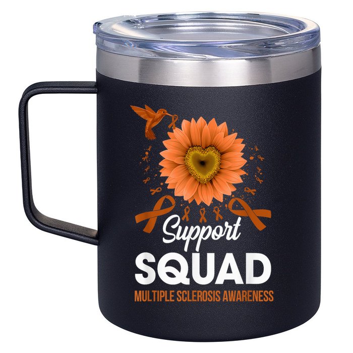 Support Squad Multiple Sclerosis Awareness Sunflower 12oz Stainless Steel Coffee Mug