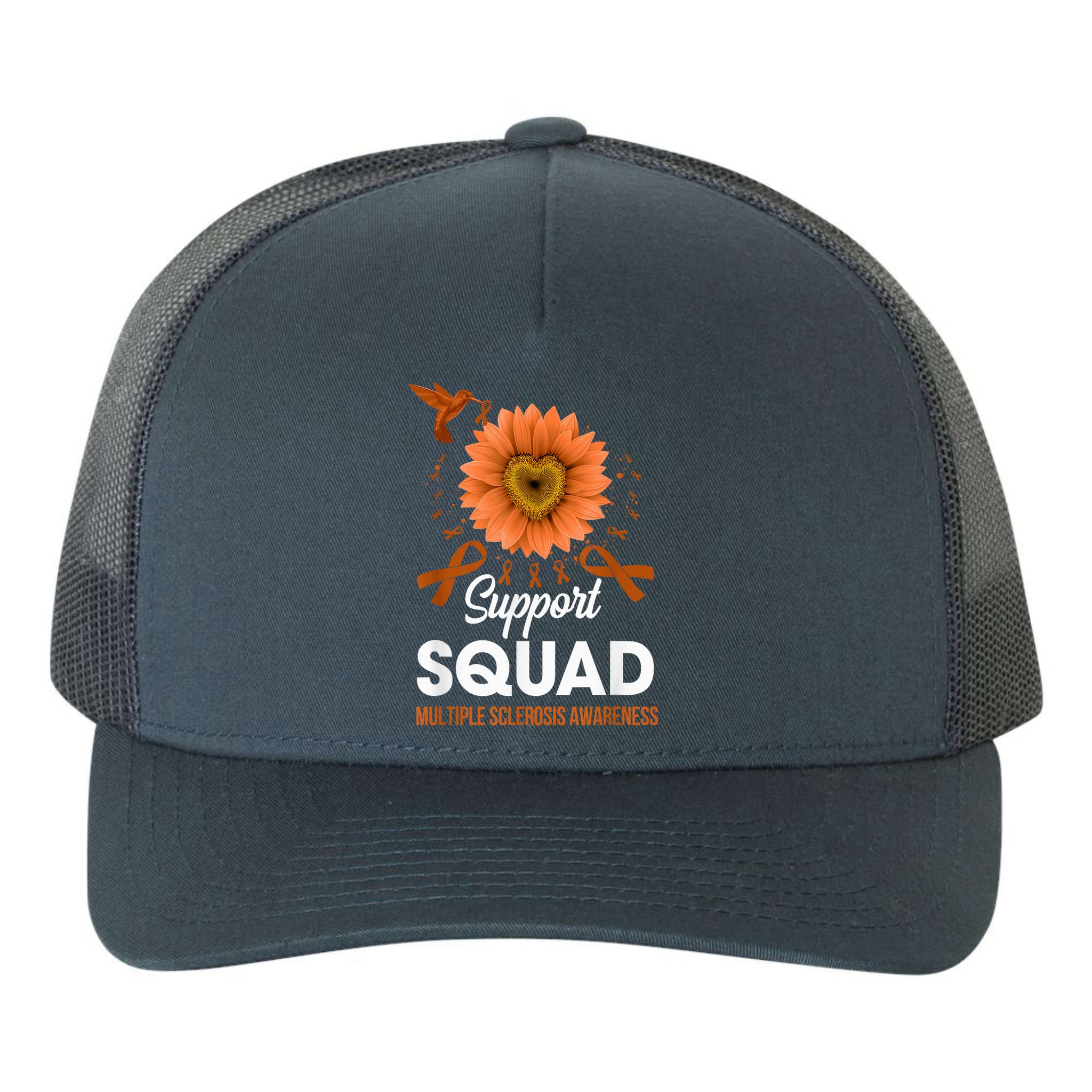 Support Squad Multiple Sclerosis Awareness Sunflower Yupoong Adult 5-Panel Trucker Hat