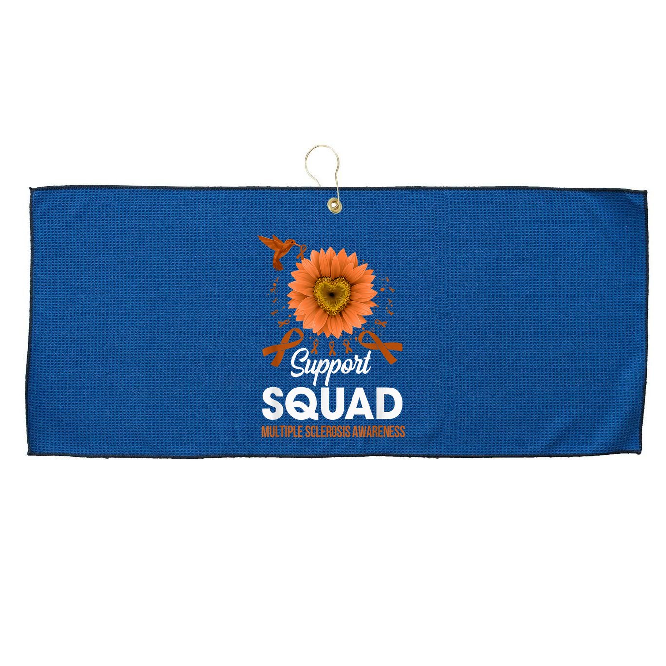 Support Squad Multiple Sclerosis Awareness Sunflower Large Microfiber Waffle Golf Towel
