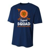 Support Squad Multiple Sclerosis Awareness Sunflower Youth Performance Sprint T-Shirt