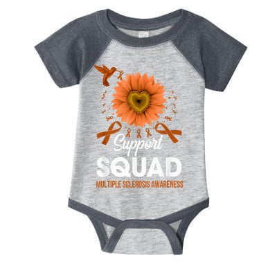Support Squad Multiple Sclerosis Awareness Sunflower Infant Baby Jersey Bodysuit