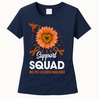 Support Squad Multiple Sclerosis Awareness Sunflower Womens T-Shirt