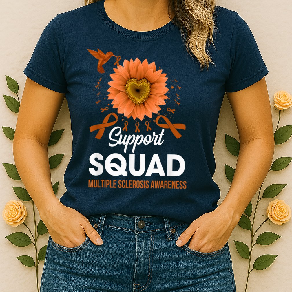 Support Squad Multiple Sclerosis Awareness Sunflower Womens T-Shirt
