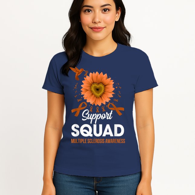 Support Squad Multiple Sclerosis Awareness Sunflower Womens T-Shirt