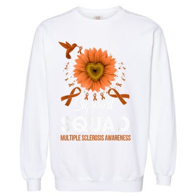 Support Squad Multiple Sclerosis Awareness Sunflower Garment-Dyed Sweatshirt