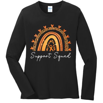 Support Squad Multiple Sclerosis Awareness Survivor Ladies Long Sleeve Shirt