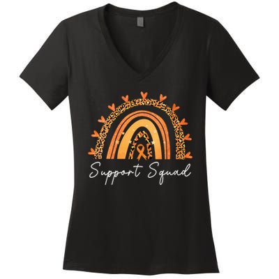 Support Squad Multiple Sclerosis Awareness Survivor Women's V-Neck T-Shirt
