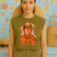 Support Squad Multiple Sclerosis Awareness Garment-Dyed Women's Muscle Tee