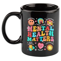 Support Squad Mental Health Awareness Lime Green 11oz C Handle Ceramic Mug