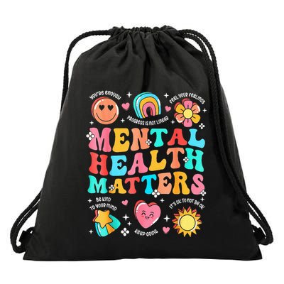 Support Squad Mental Health Awareness Lime Green Drawstring Bag
