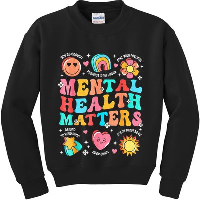 Support Squad Mental Health Awareness Lime Green Kids Sweatshirt