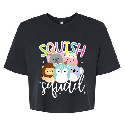 Squish Squad Mallow Great Gifts Cute Bella+Canvas Jersey Crop Tee