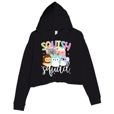 Squish Squad Mallow Great Gifts Cute Crop Fleece Hoodie