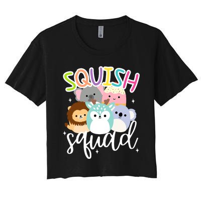 Squish Squad Mallow Great Gifts Cute Women's Crop Top Tee