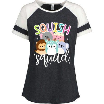 Squish Squad Mallow Great Gifts Cute Enza Ladies Jersey Colorblock Tee