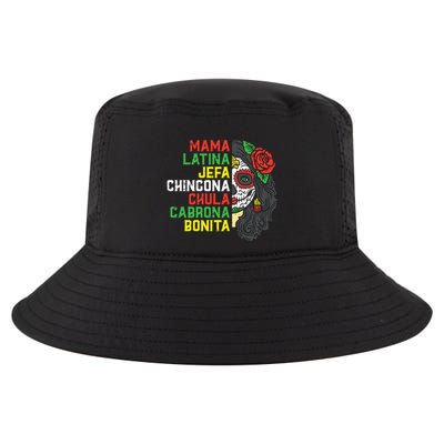 Sugar Skull Mama Latina Dia De Los Muertos Mexican Halloween Cool Comfort Performance Bucket Hat
