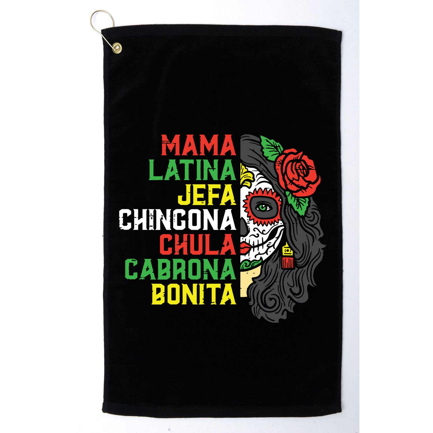Sugar Skull Mama Latina Dia De Los Muertos Mexican Halloween Golf Towel