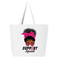 Support Squad Messy Bun Pink Warrior Breast Cancer Awareness 25L Jumbo Tote