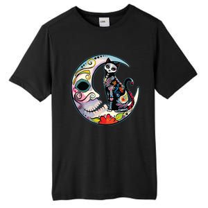 Sugar Skull Moon Cat Mexican Day Of Dead Dia De Los Muertos Tall Fusion ChromaSoft Performance T-Shirt