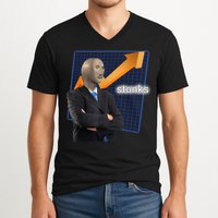 Stonks Surreal Memes Funny Stock V-Neck T-Shirt