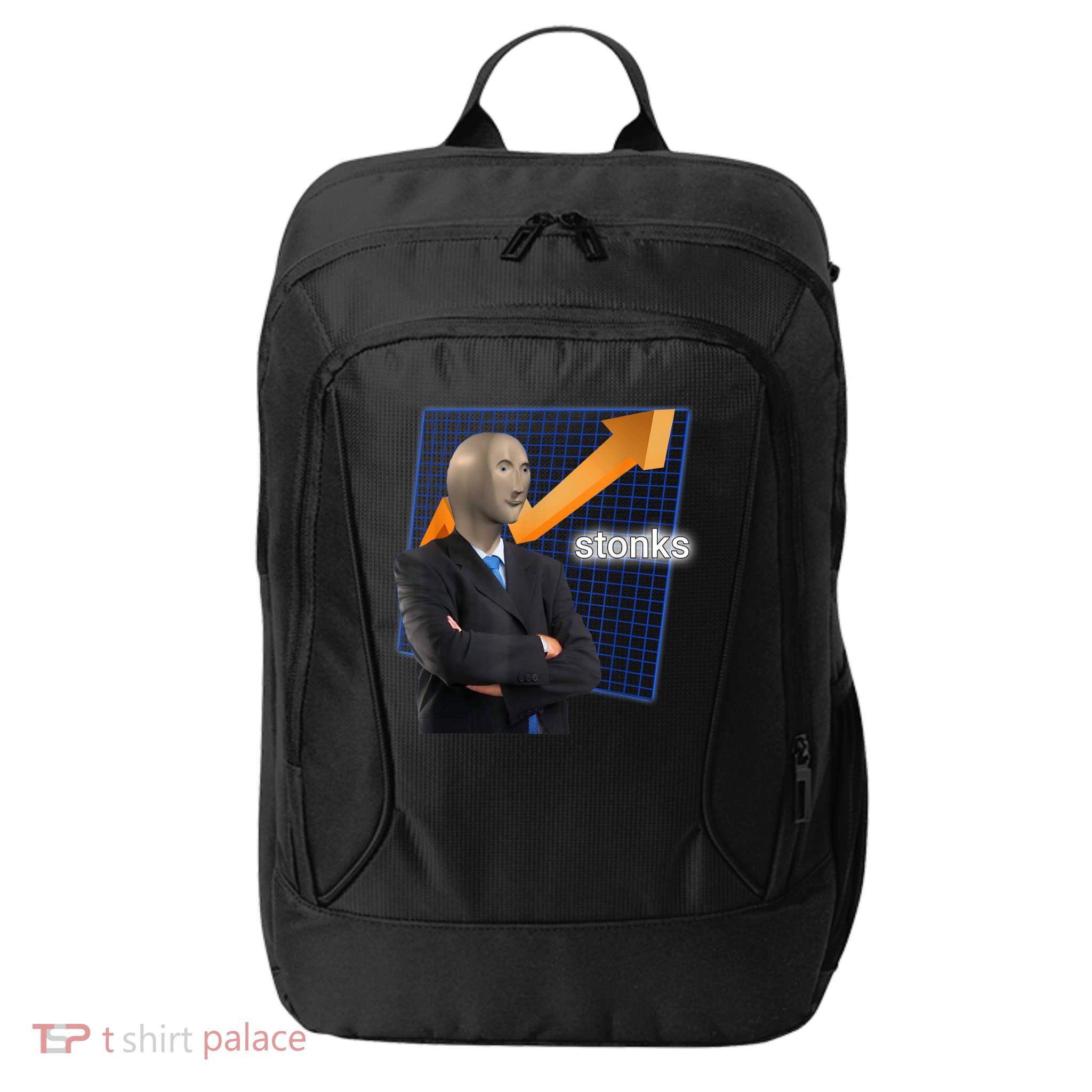 Stonks Surreal Memes Funny Stock City Backpack