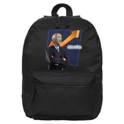 Stonks Surreal Memes Funny Stock 16 in Basic Backpack
