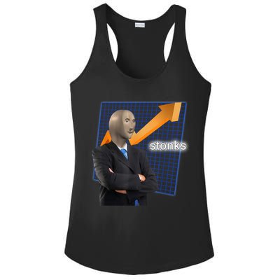 Stonks Surreal Memes Funny Stock Ladies PosiCharge Competitor Racerback Tank