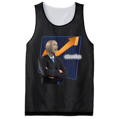 Stonks Surreal Memes Funny Stock Mesh Reversible Basketball Jersey Tank