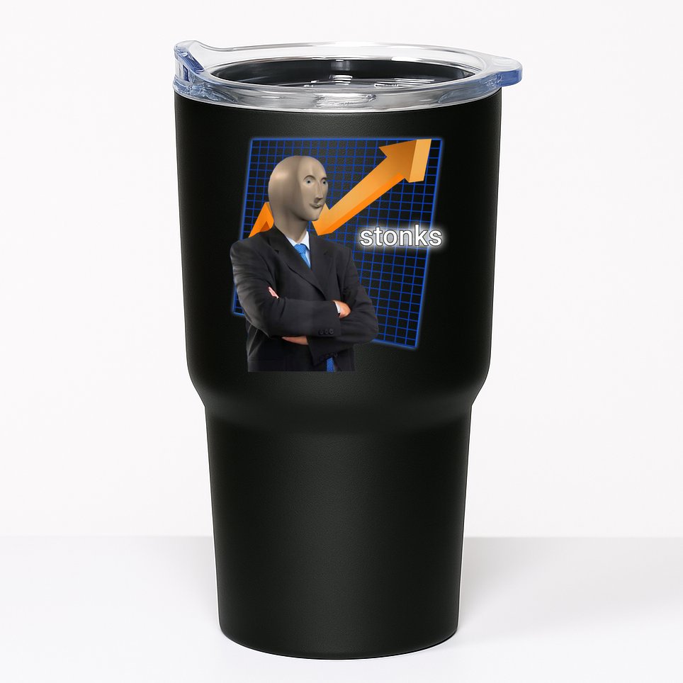 Stonks Surreal Memes Funny Stock Tumbler