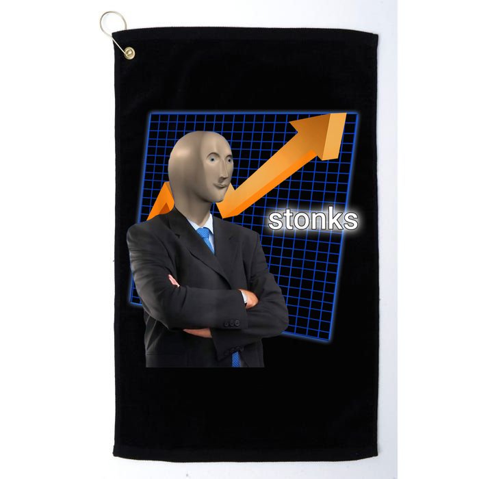Stonks Surreal Memes Funny Stock Golf Towel