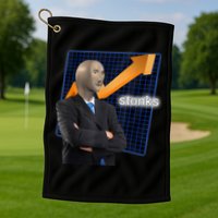 Stonks Surreal Memes Funny Stock Golf Towel