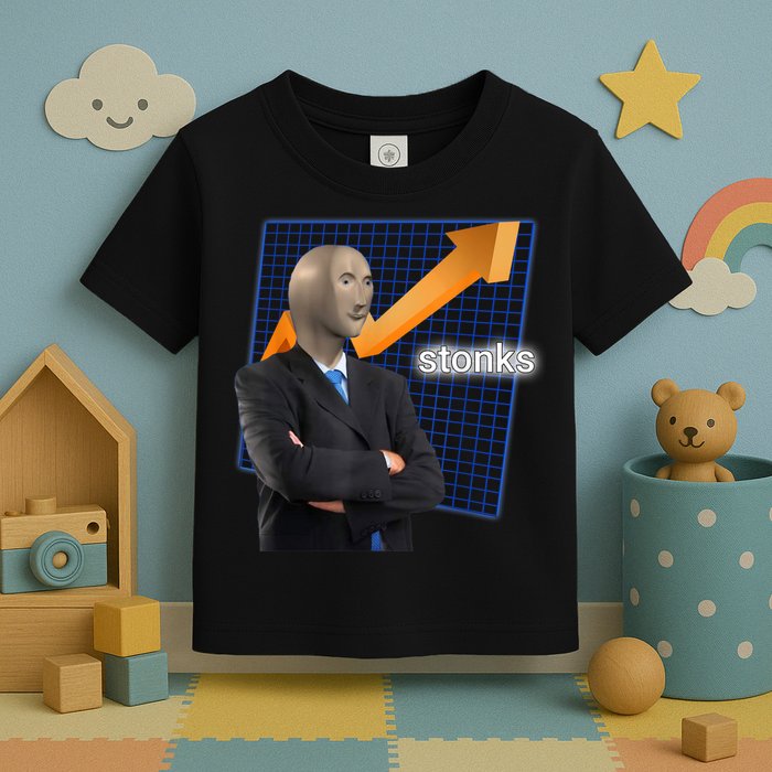 Stonks Surreal Memes Funny Stock Toddler T-Shirt