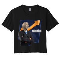 Stonks Surreal Memes Funny Stock Women's Crop Top Tee